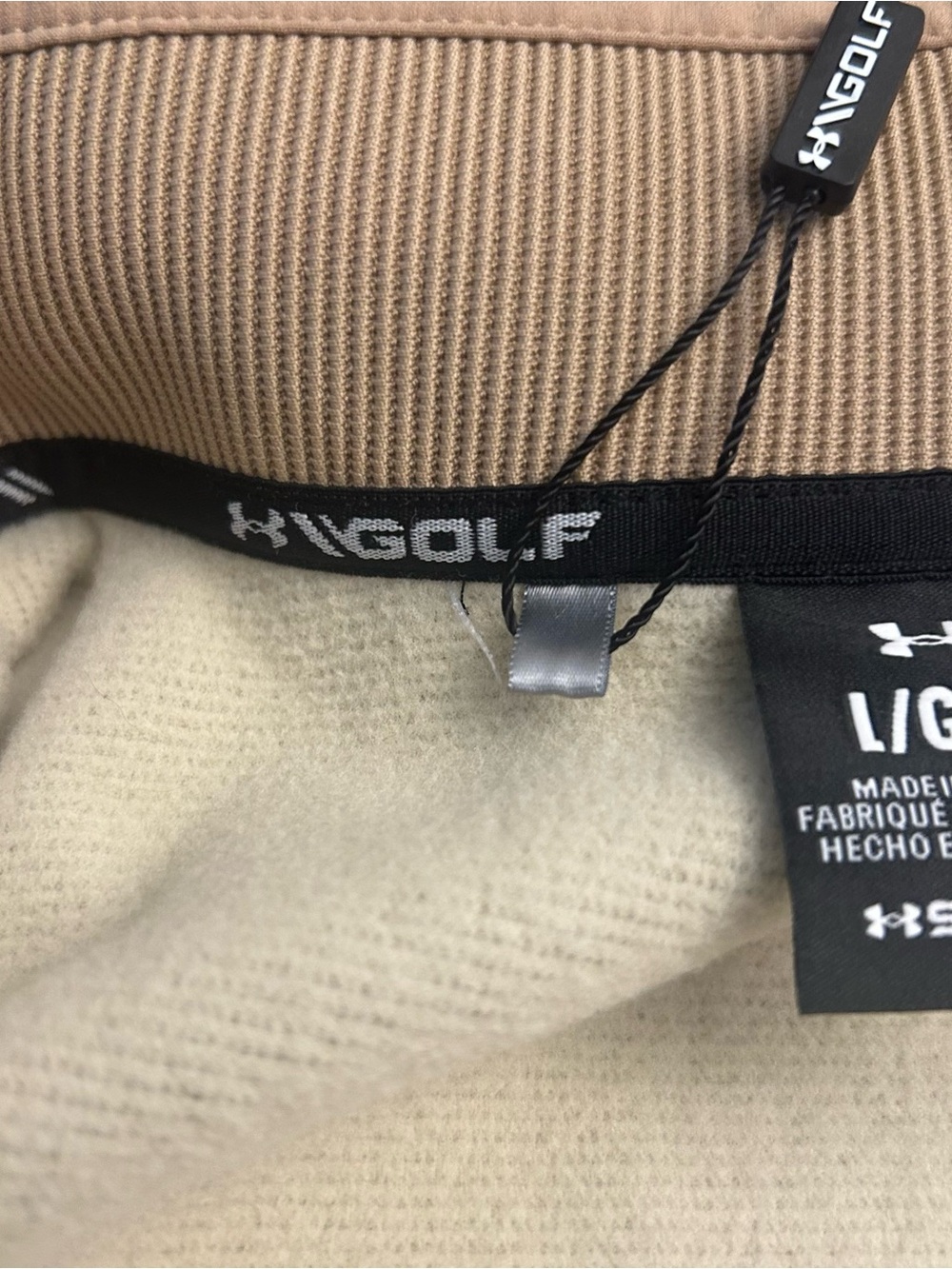 Under Armour Men's Drive Storm Half Zip Camel/Sandstorm/White, Large New - Picture 7 of 11